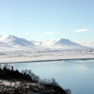Horft inn Eyjafjörð. Myndin var tekin í dag, 21. mars 2002.
