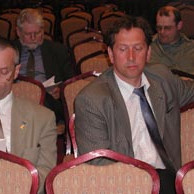 Á aðalfundi Kaldbaks fjárfestingarfélags hf. í dag. Á myndinni má sjá Benedikt Sigurðarson, formann …