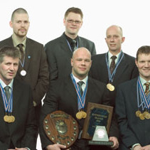 Verðlaunahafarnir frá Norðlenska Fyrir miðju í fremri röð er Elvar Óskarsson, Kjötmeistari Íslands.