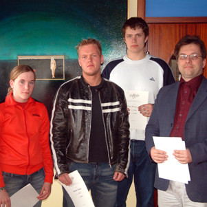 Frá vinstri: Andrea Ösp Karlsdóttir, sundkona, Guðmundur Ómarsson, skotmaður, Stefán Guðnason, handk…