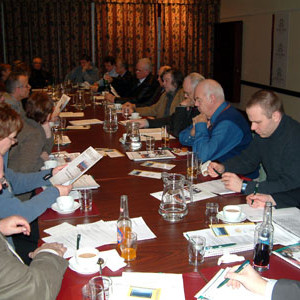 Frá fundi stjórnar og fulltrúaráðs KEA á Hótel KEA í kvöld.