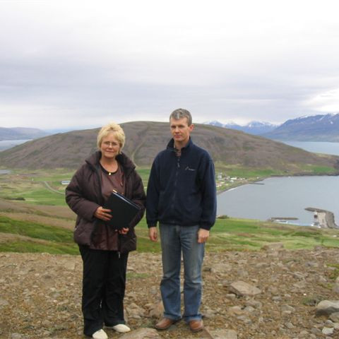 Guðný Sverrisdóttir, sveitarstjóri í Grýtubakkahreppi, og Andri Teitsson, framkvæmdastjóri KEA, á st…