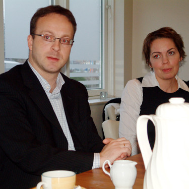 Á fréttamannafundi, sem KEA boðaði til í dag í tilefni af Kaupdögum KEA. Á myndinni eru Halldór Jóha…